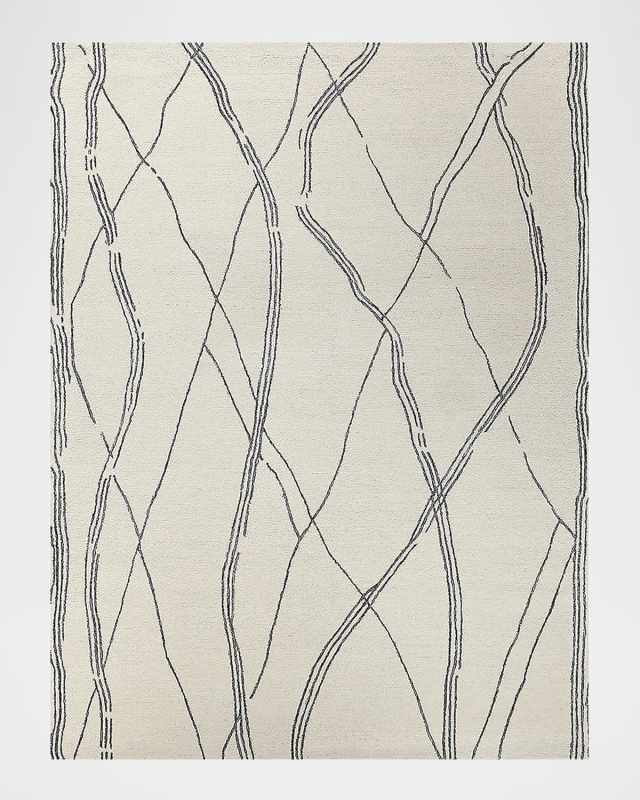 Tangiers Hand-Tufted Ivory/Black Rug, 12' x 15'